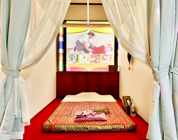 茨城県常総市タイマッサージ タイタイ　プライベート感あふれるマッサージルーム（個室の様子）